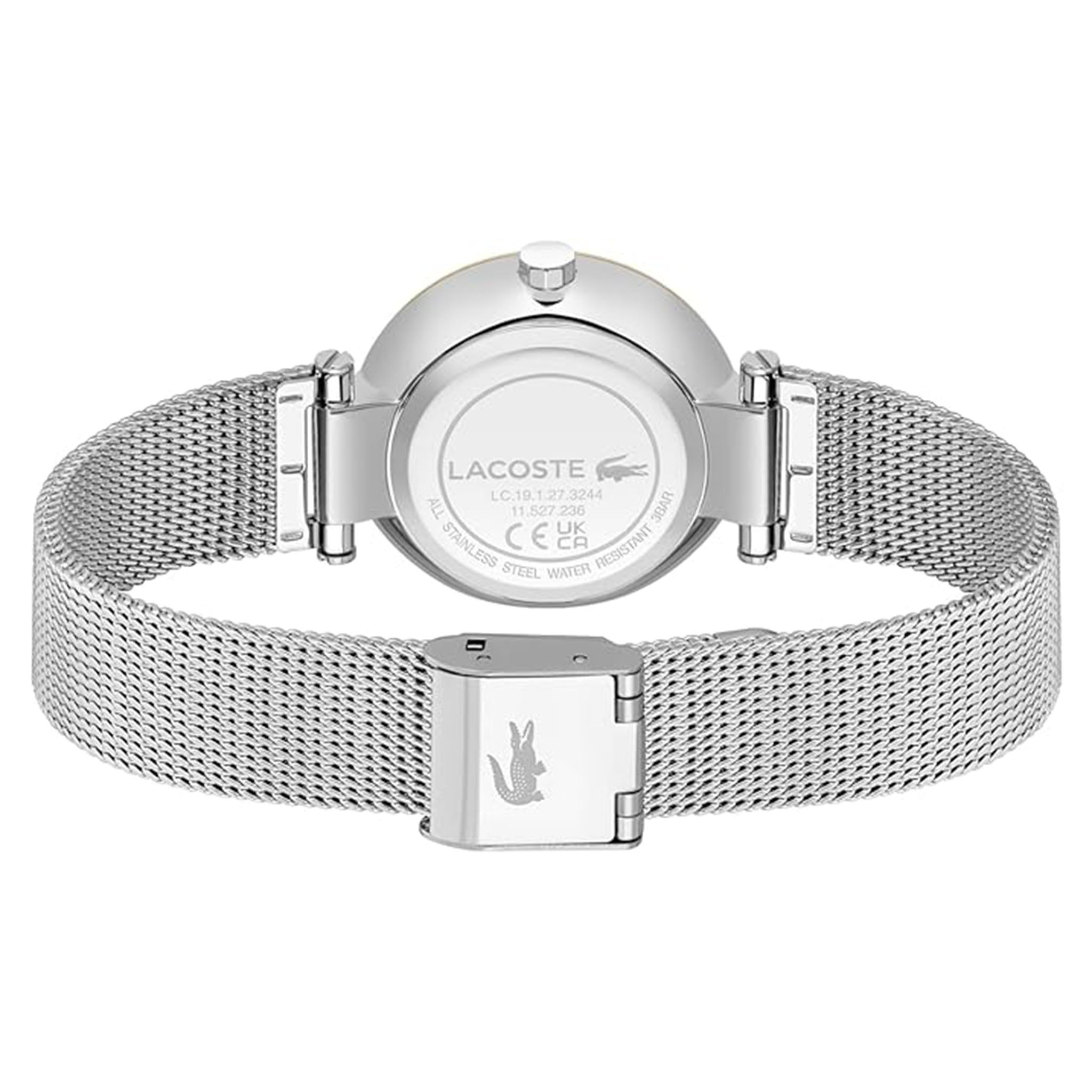 Lacoste Stainless Steel Mesh White Dial Women's Watch - 2001337