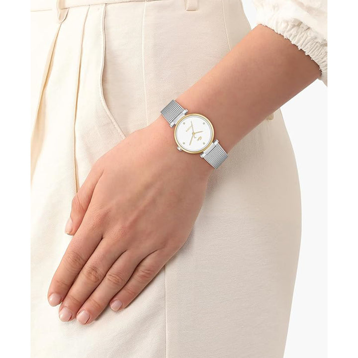 Lacoste Stainless Steel Mesh White Dial Women's Watch - 2001337