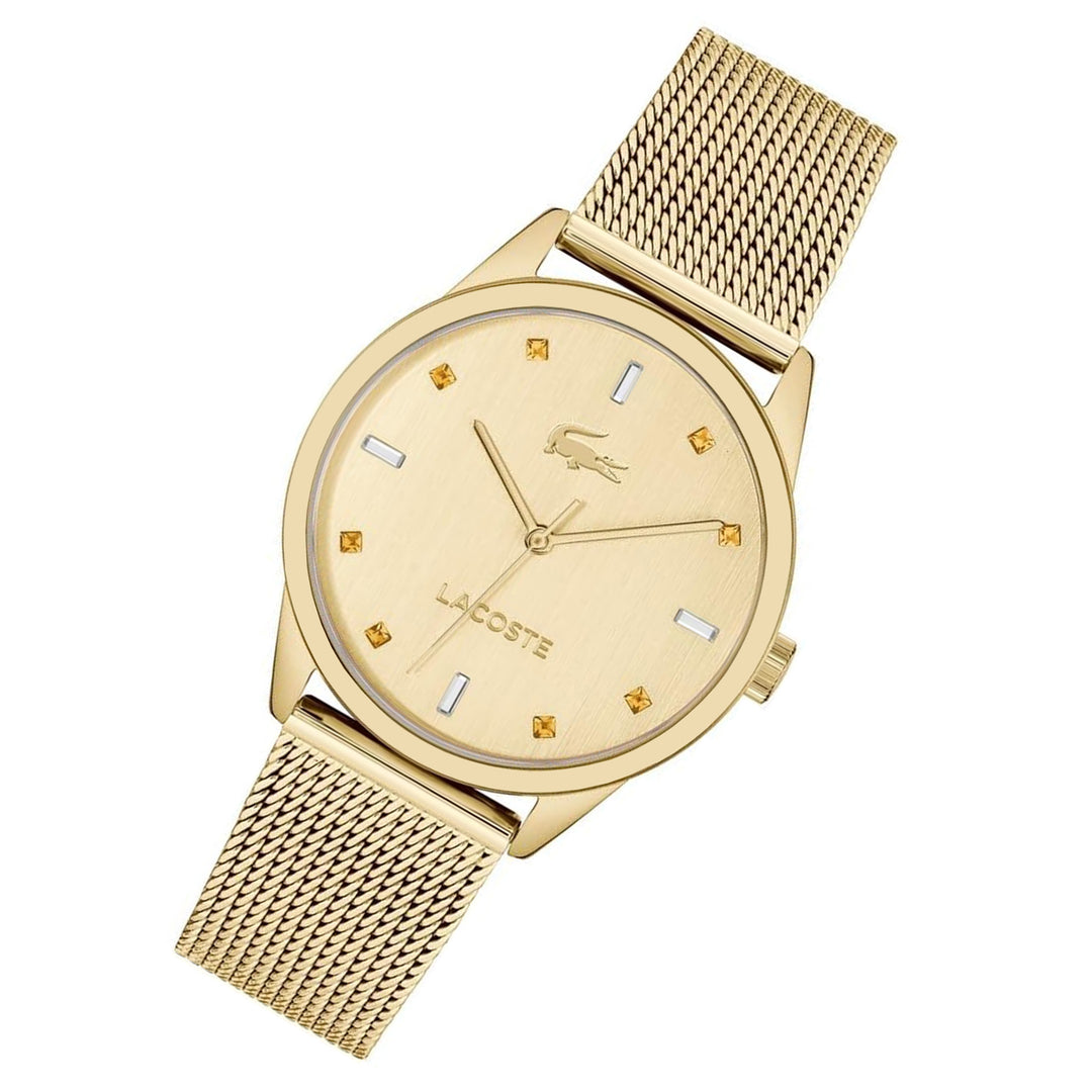 Lacoste Gold Steel Mesh Light Gold Dial Women's Watch - 2001343