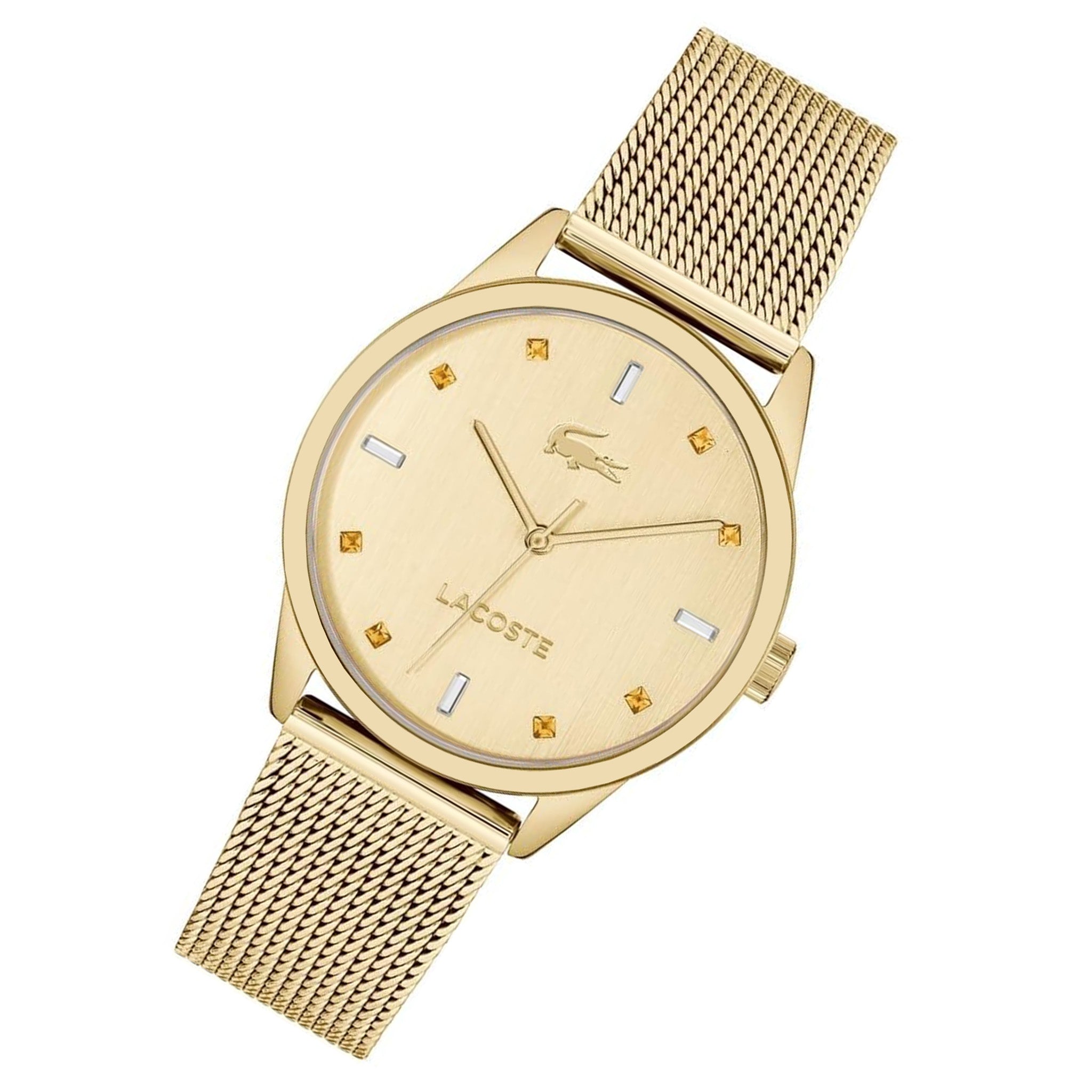 Lacoste Gold Steel Mesh Light Gold Dial Women's Watch - 2001343