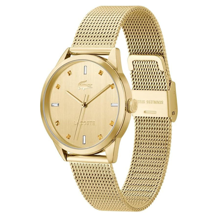 Lacoste Gold Steel Mesh Light Gold Dial Women's Watch - 2001343