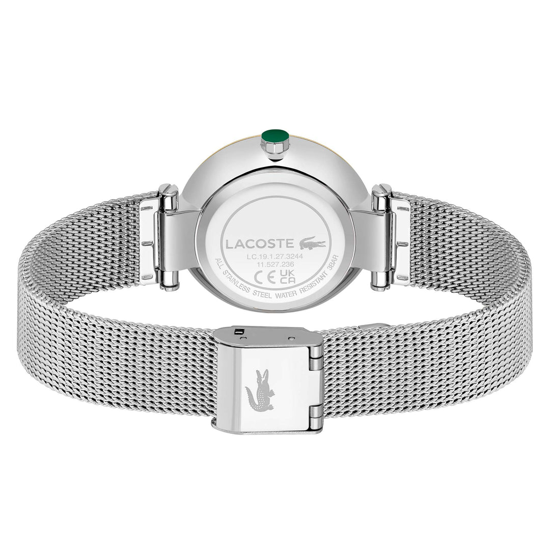 Lacoste Silver Steel Mesh Green Dial Women's Watch - 2001348