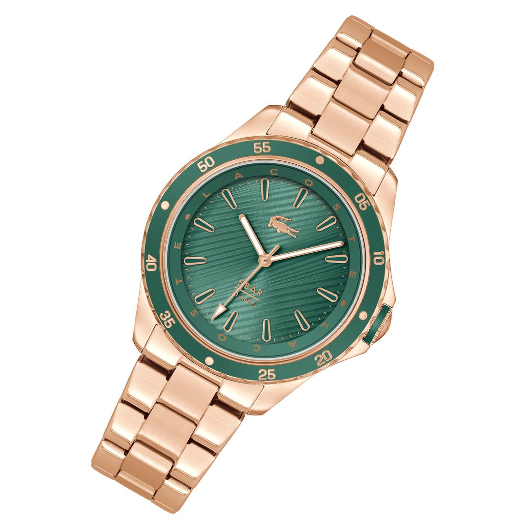 Lacoste Carnation Gold Steel Green Dial Women's Watch - 2001372