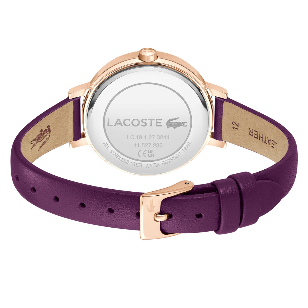 Lacoste Purple Leather Plum Dial Women's Watch - 2001399