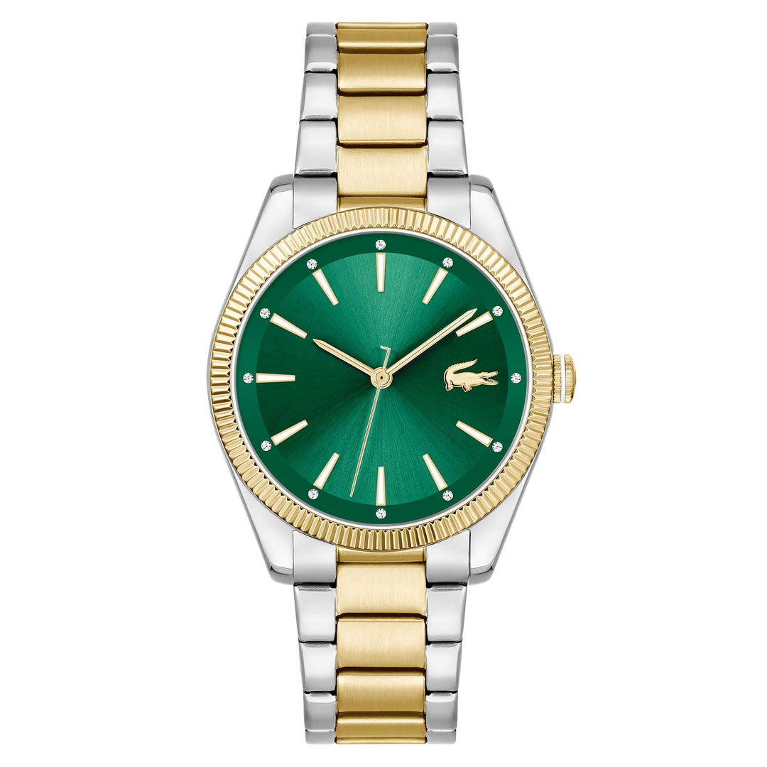 Lacoste Capucine Two Tone Stainless Steel Dark Green Dial Basic Women's - 2001415