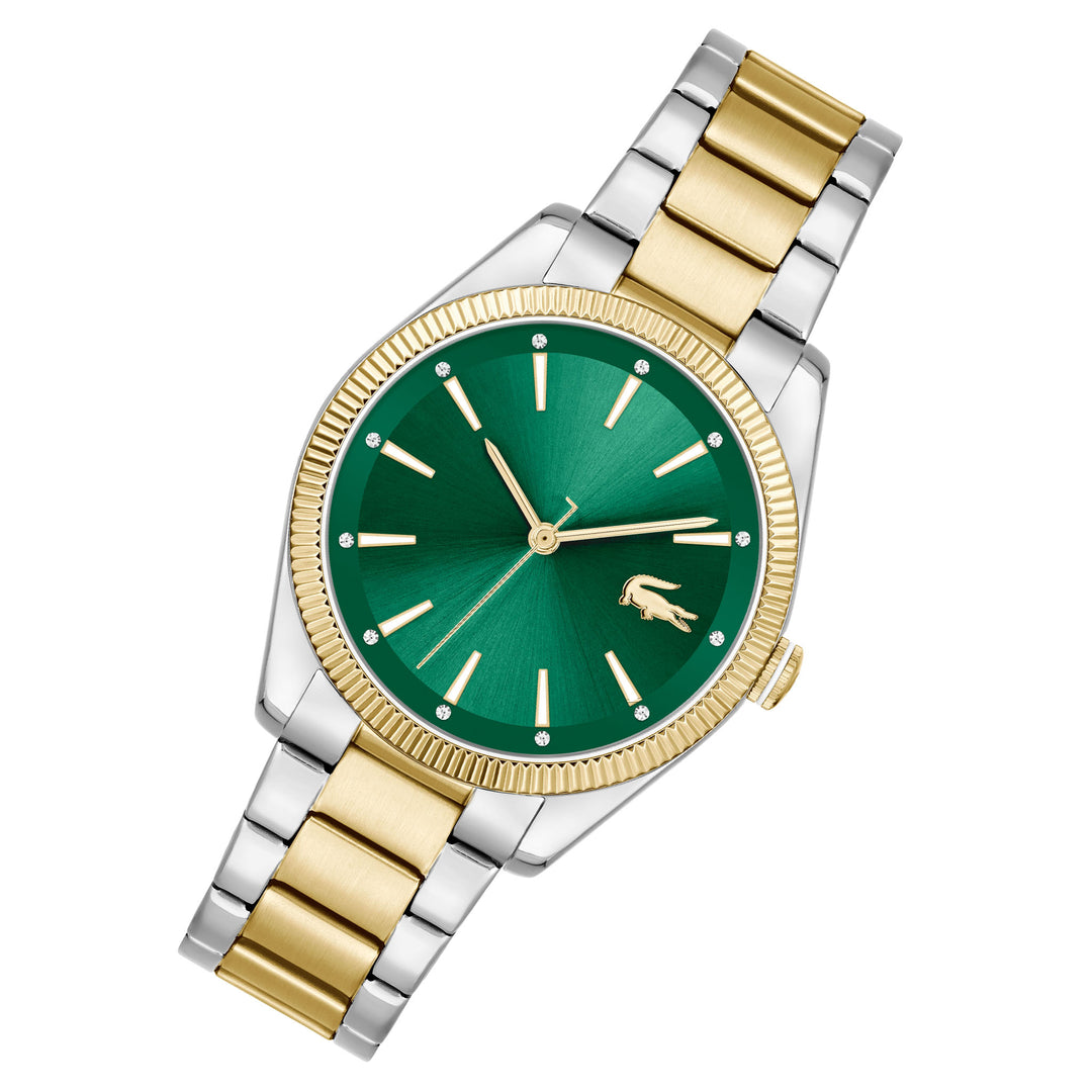 Lacoste Two-Tone Steel Dark Green Dial Women's Watch - 2001415