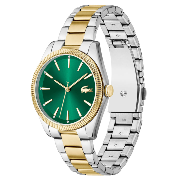 Lacoste Two-Tone Steel Dark Green Dial Women's Watch - 2001415