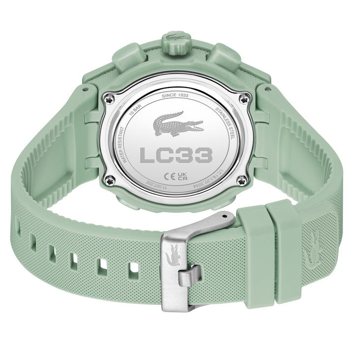 Lacoste Green Silicone Rose Gold Sunray Dial Digital-Analogue Women's Watch - 2001433