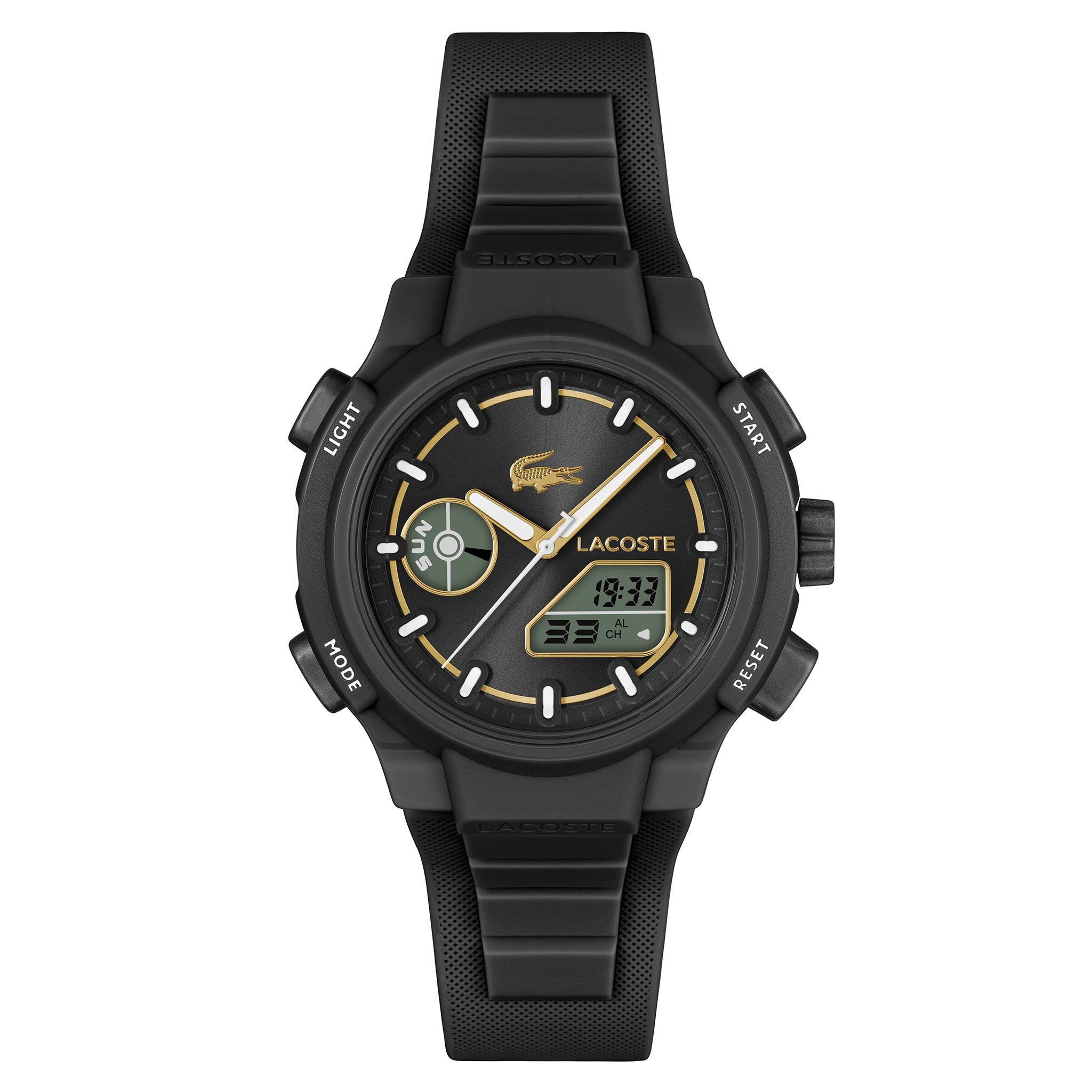 Lacoste Silicone Black Sunray Dial Women's Watch - 2001434
