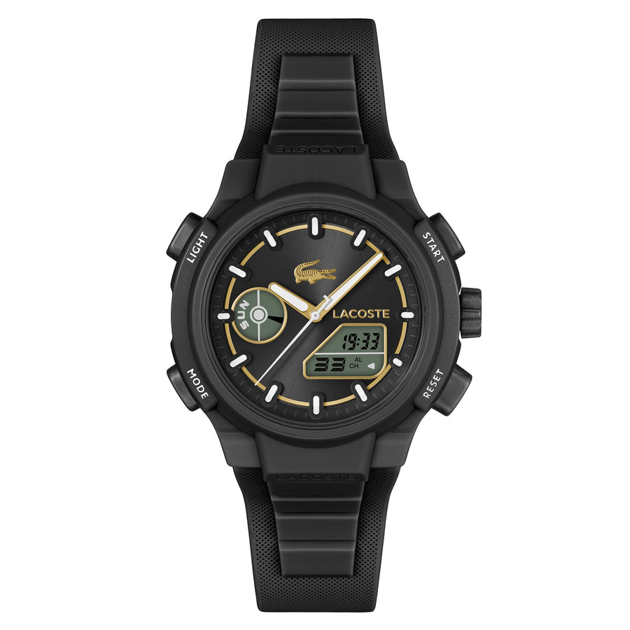 Lacoste Silicone Black Sunray Dial Women's Watch - 2001434