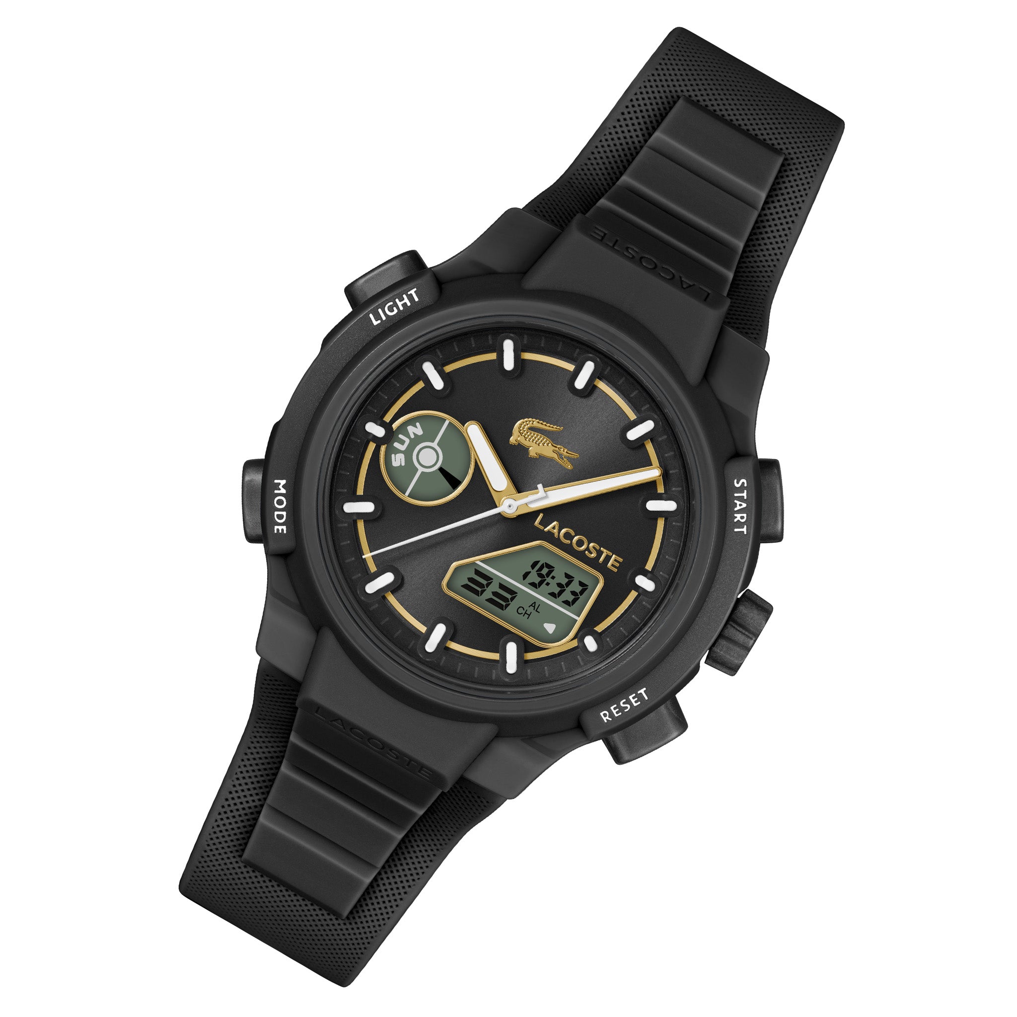 Lacoste Silicone Black Sunray Dial Digital-Analogue Women's Watch - 2001434
