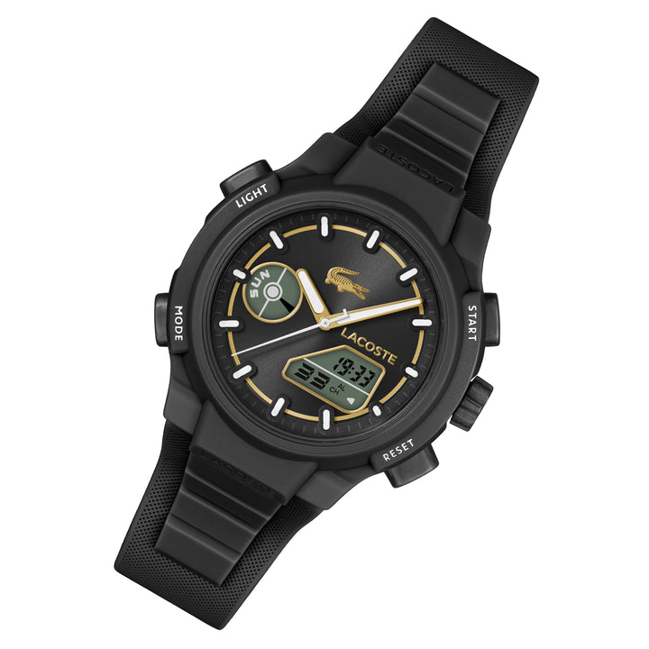 Lacoste Silicone Black Sunray Dial Digital-Analogue Women's Watch - 2001434