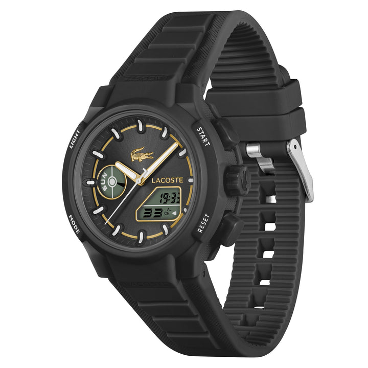 Lacoste Silicone Black Sunray Dial Digital-Analogue Women's Watch - 2001434