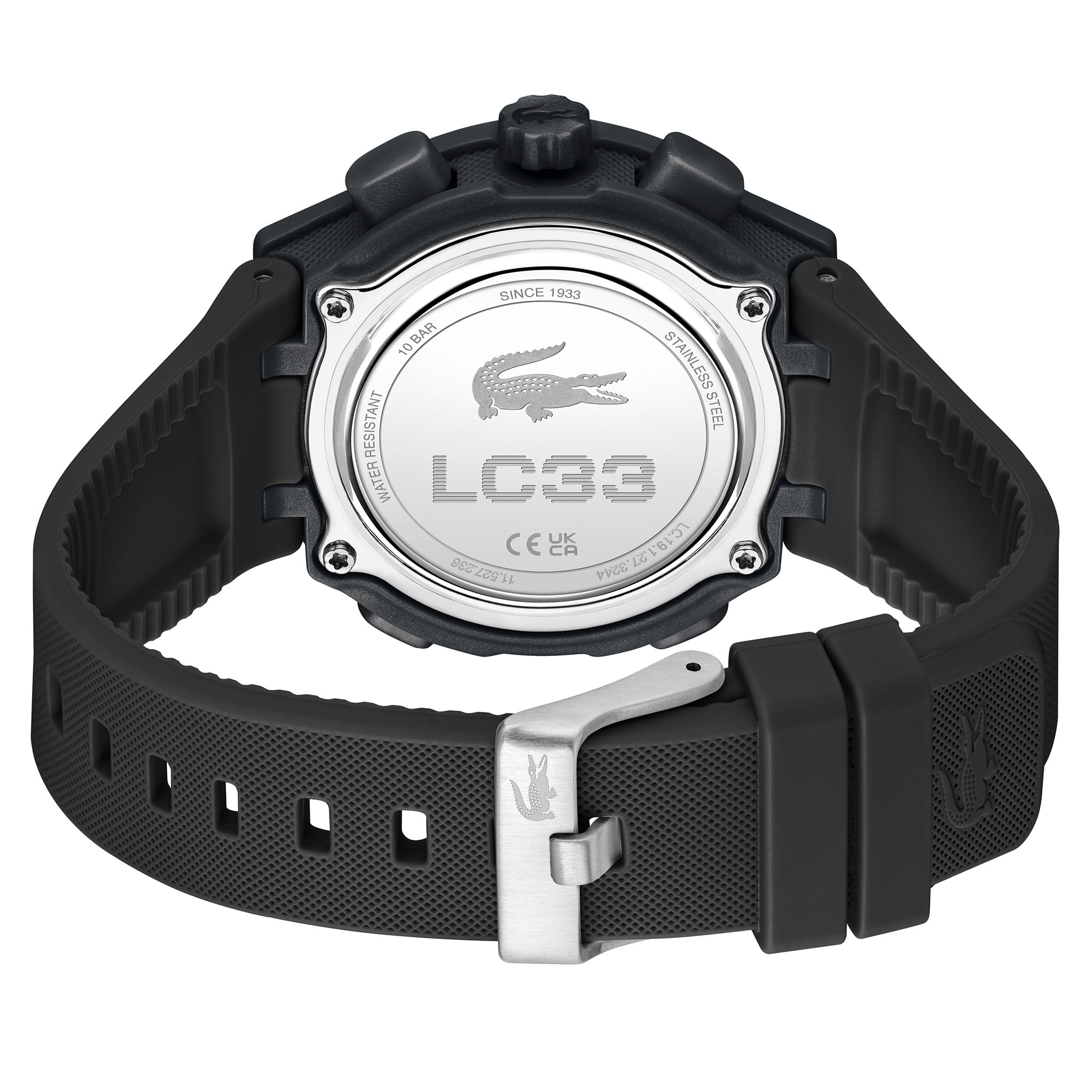 Lacoste Silicone Black Sunray Dial Digital-Analogue Women's Watch - 2001434