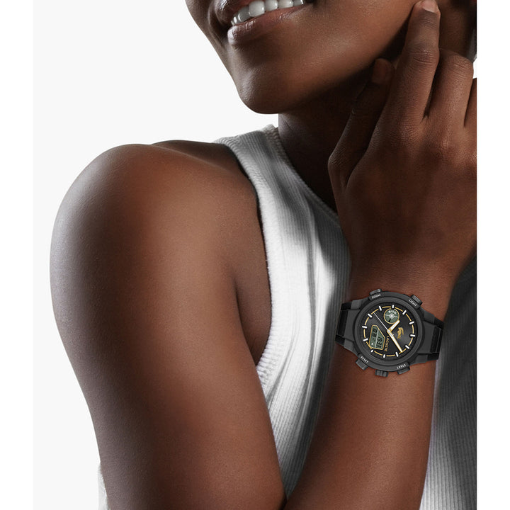 Lacoste Silicone Black Sunray Dial Digital-Analogue Women's Watch - 2001434