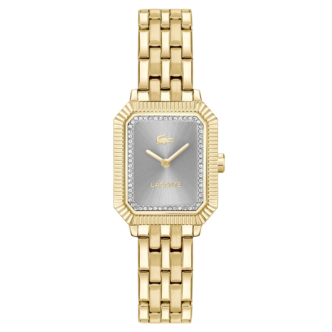 Lacoste Gold Steel Light Grey Dial Women's Watch - 2001441