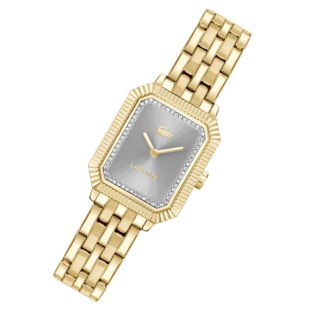 Lacoste Gold Steel Light Grey Dial Women's Watch - 2001441