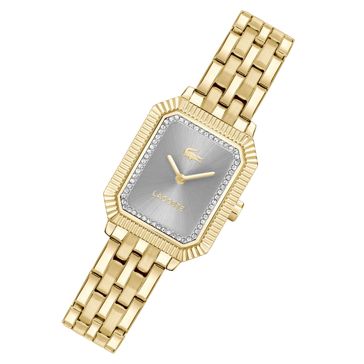 Lacoste Gold Steel Light Grey Dial Women's Watch - 2001441
