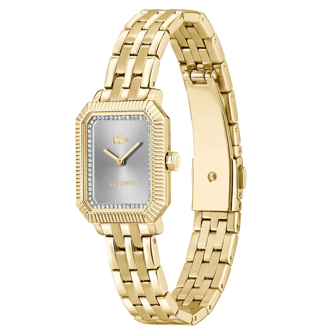 Lacoste Gold Steel Light Grey Dial Women's Watch - 2001441