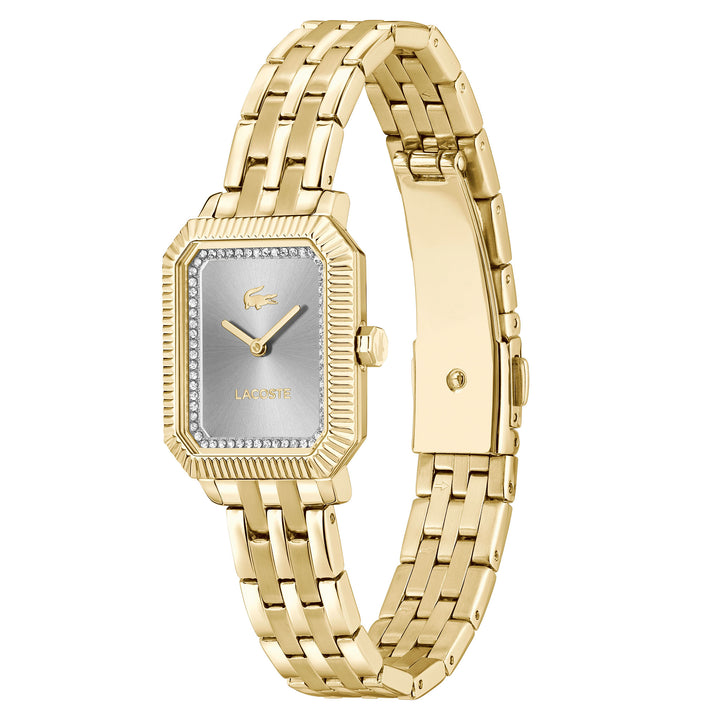 Lacoste Gold Steel Light Grey Dial Women's Watch - 2001441