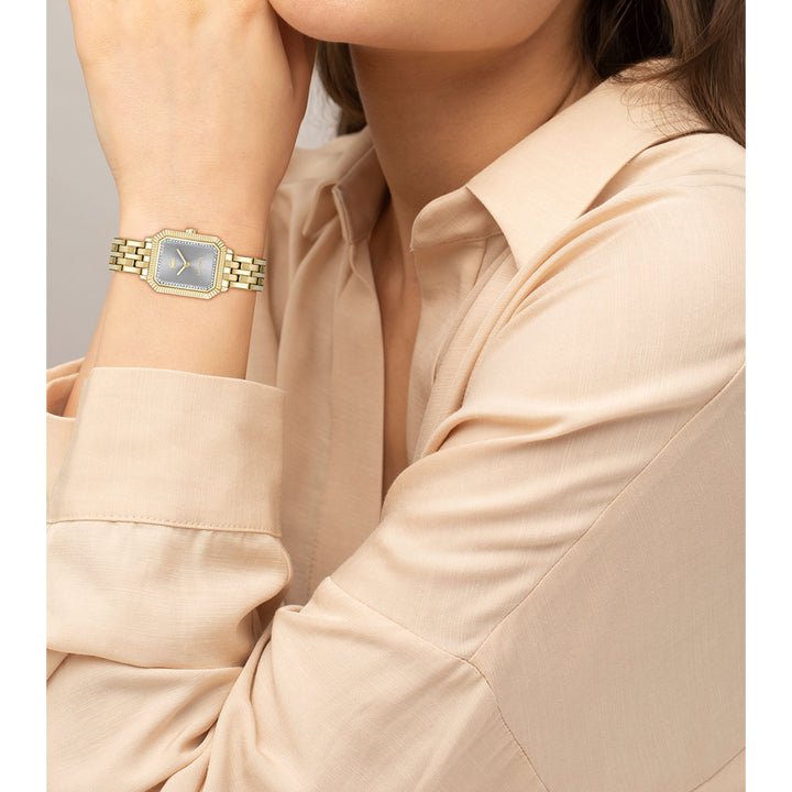 Lacoste Gold Steel Light Grey Dial Women's Watch - 2001441