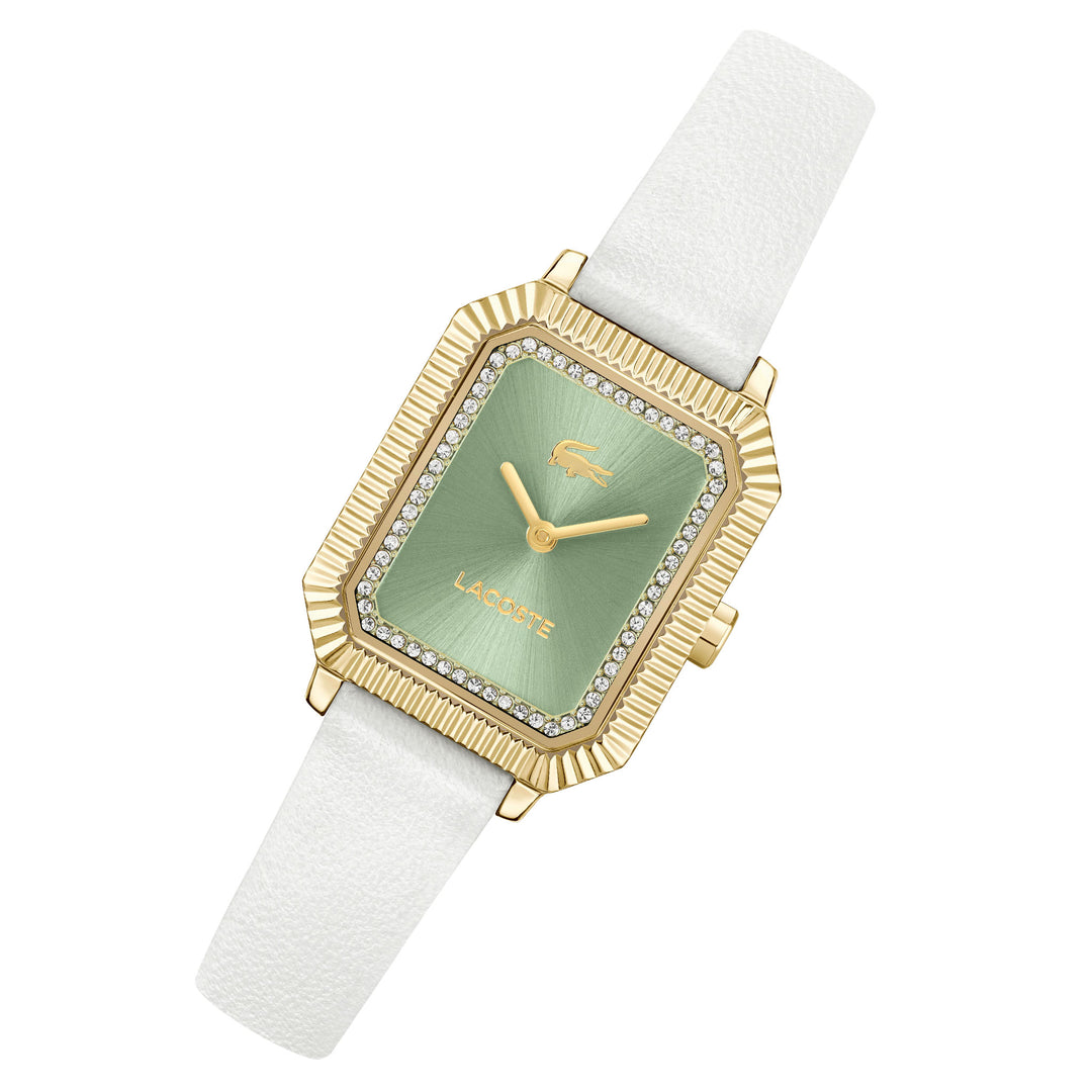 Lacoste White Leather Sage Dial Women's Watch - 2001443