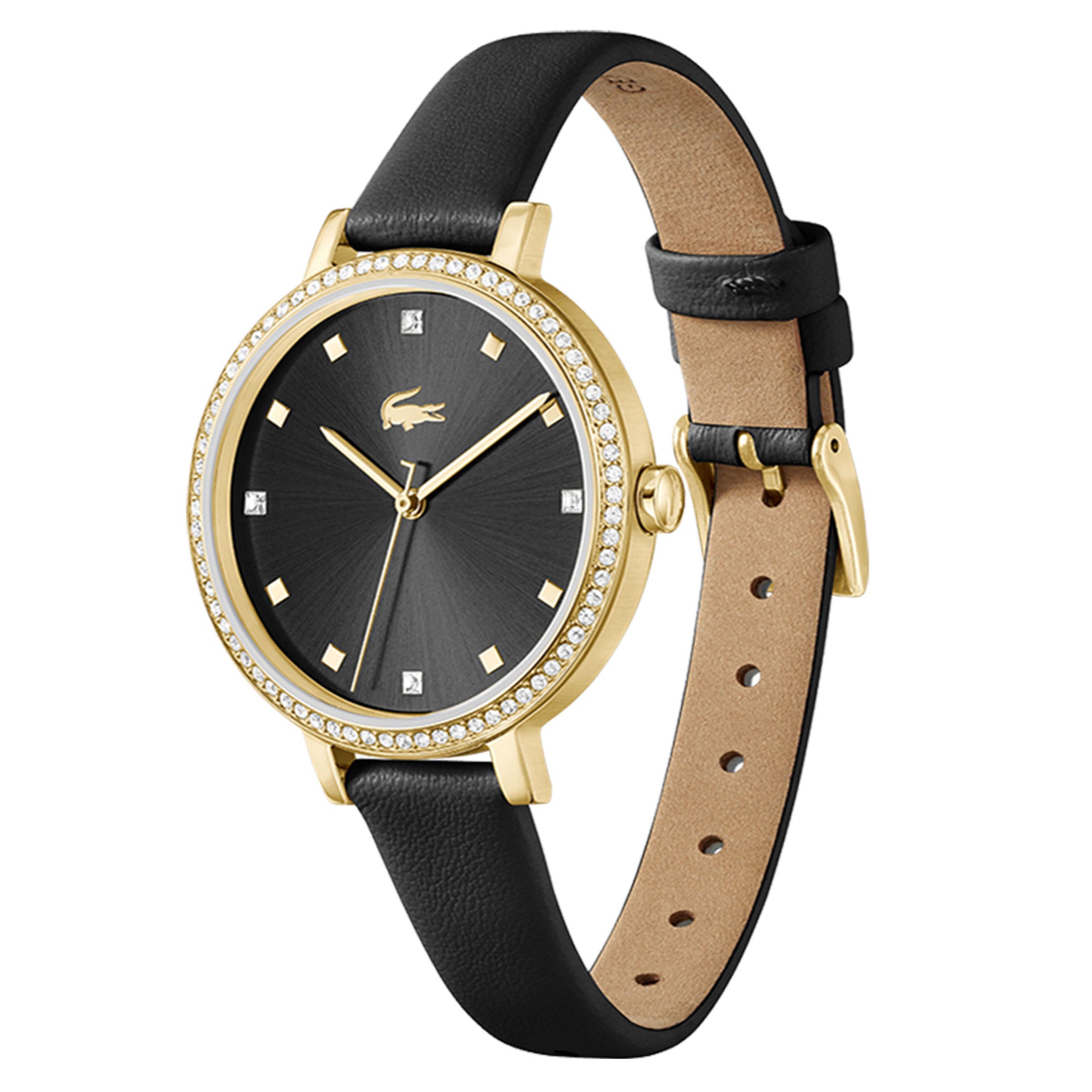 Lacoste Leather Black Dial Women's Watch - 2001489