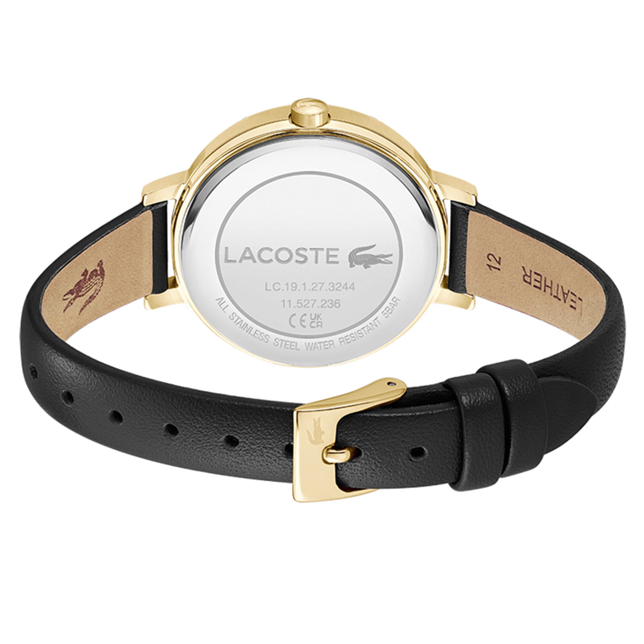 Lacoste Leather Black Dial Women's Watch - 2001489