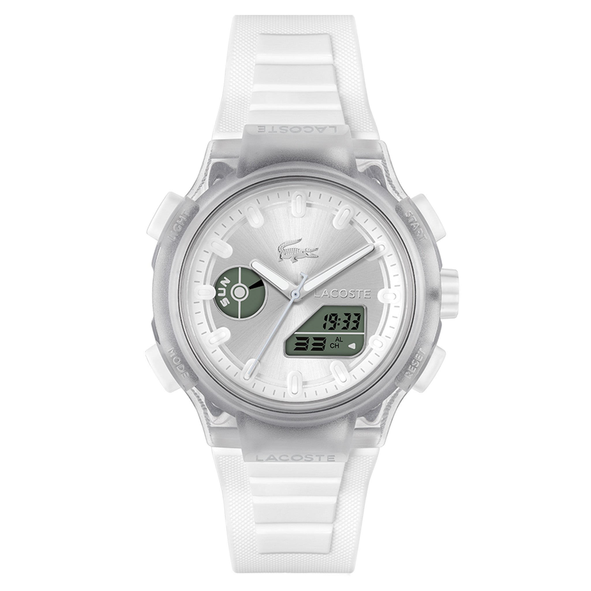 Lacoste White Silicone Silver White Dial Women's Watch - 2001493