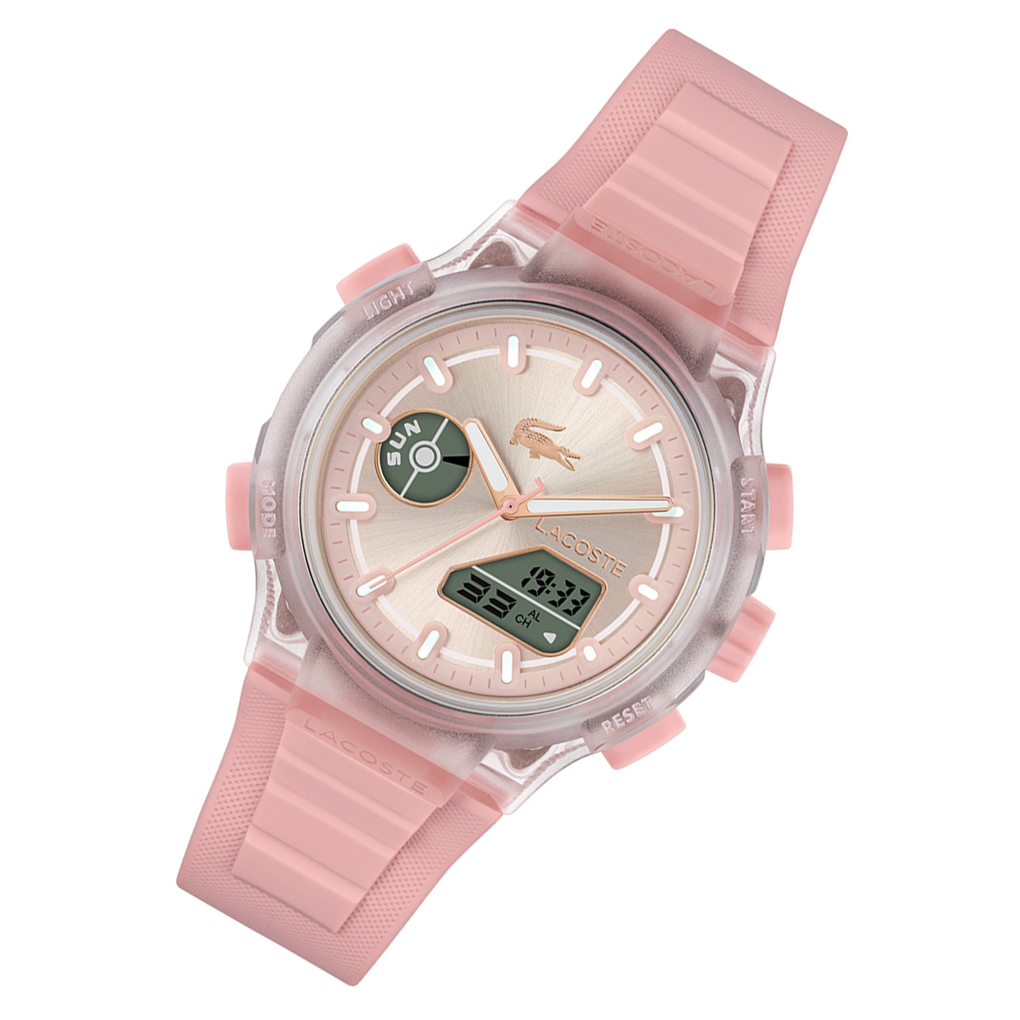 Lacoste Silicone Pink Dial Analogue-Digital Women's Watch - 2001494