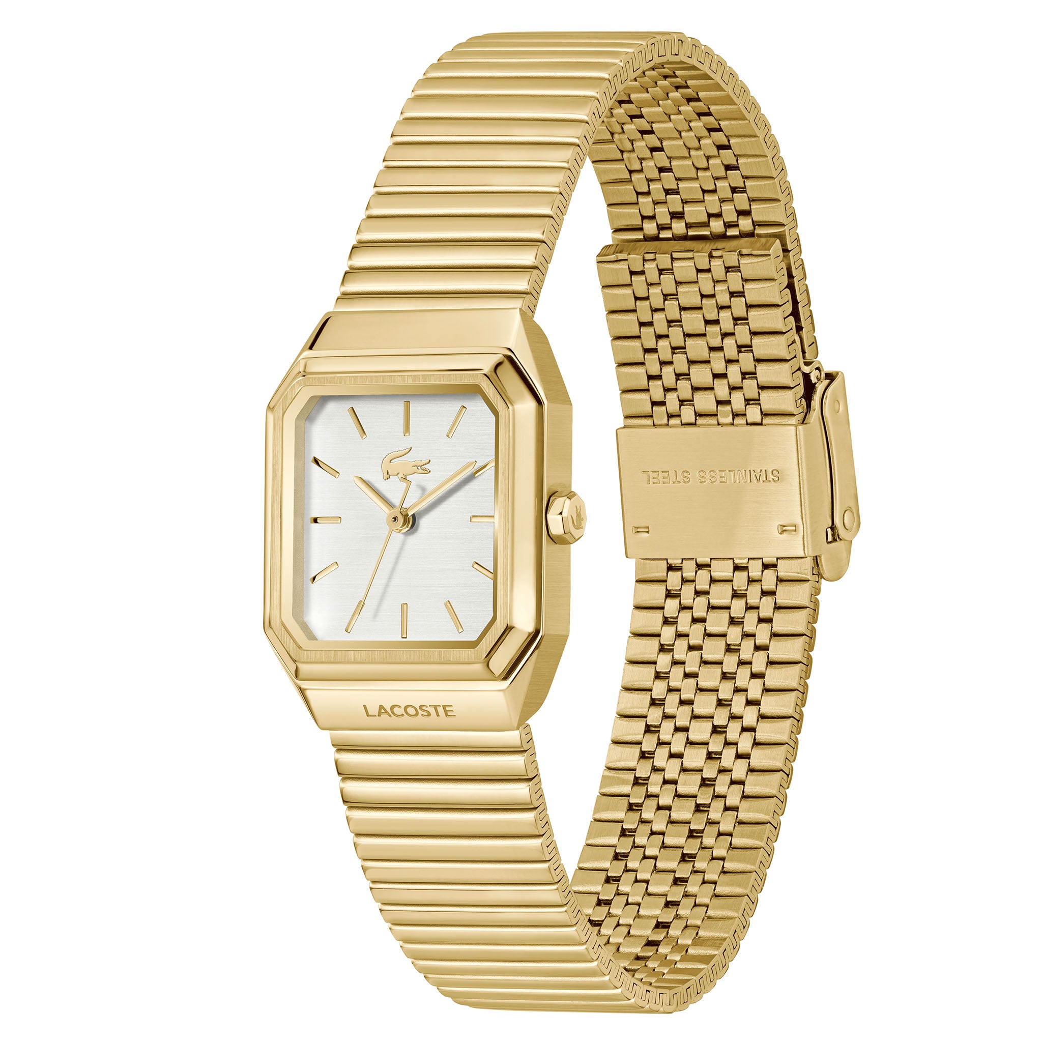Lacoste Gold Steel White Dial Women's Watch - 2001505