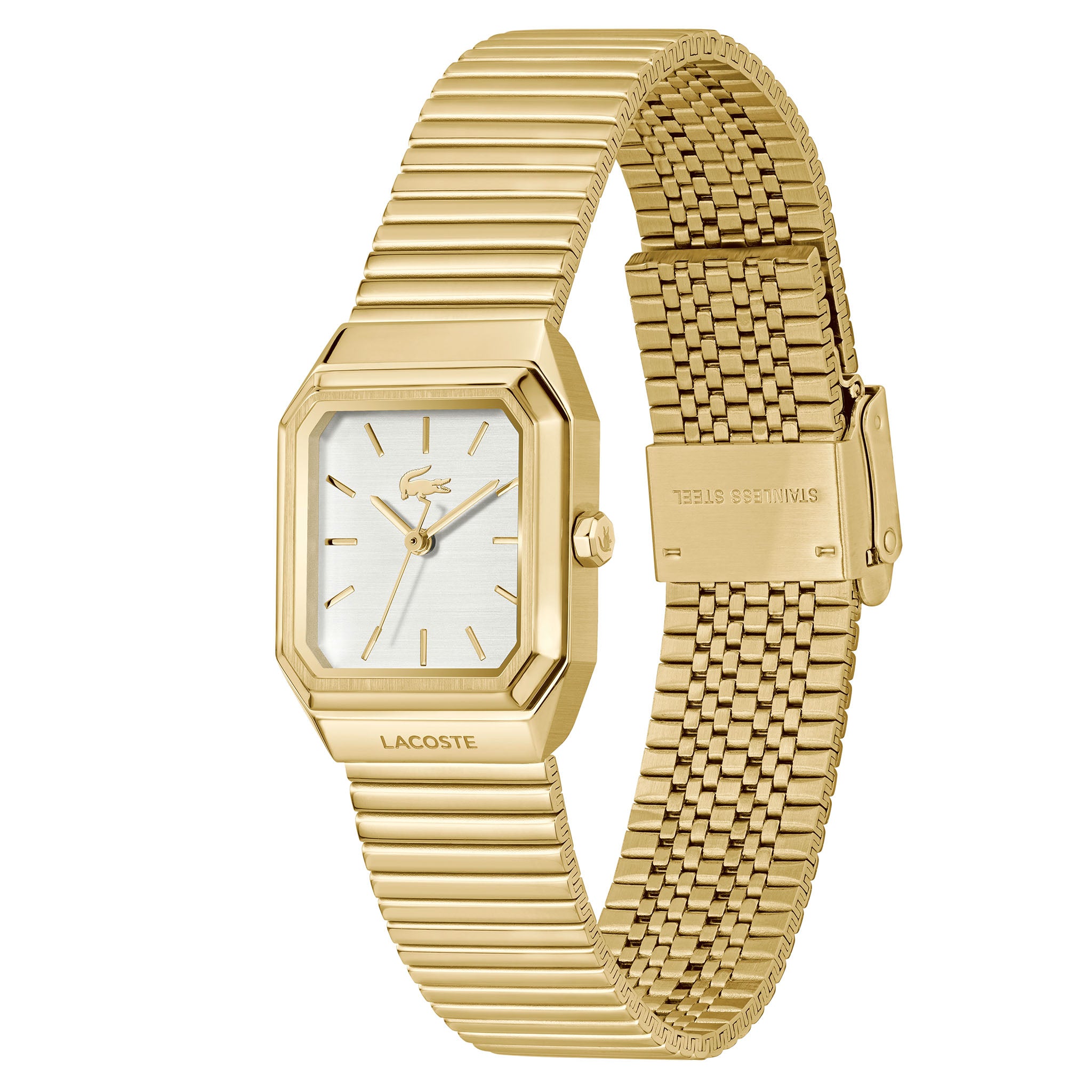 Lacoste Gold Steel White Dial Women's Watch - 2001505