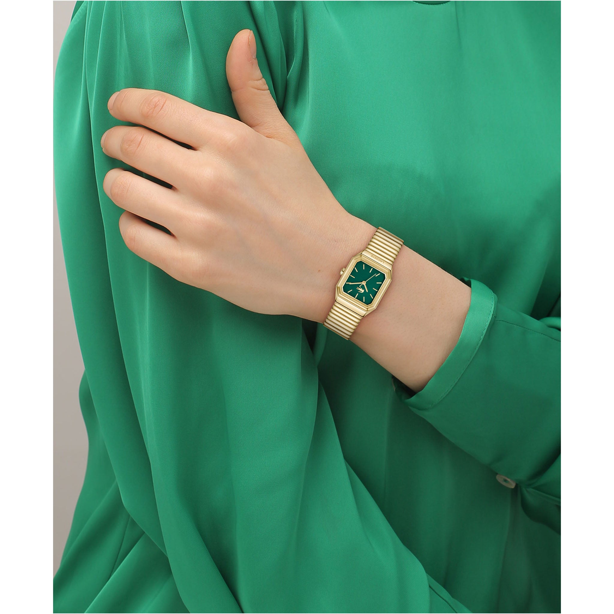 Lacoste Gold Steel Green Dial Women's Watch - 2001507