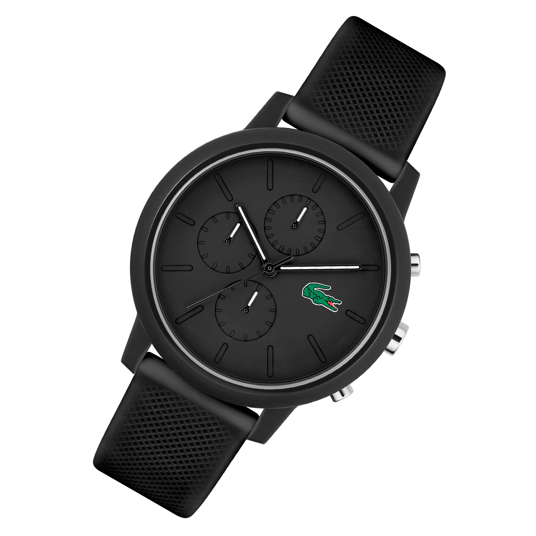 Lacoste 12.12 Black Silicone Chronograph Men's Watch - 2011243