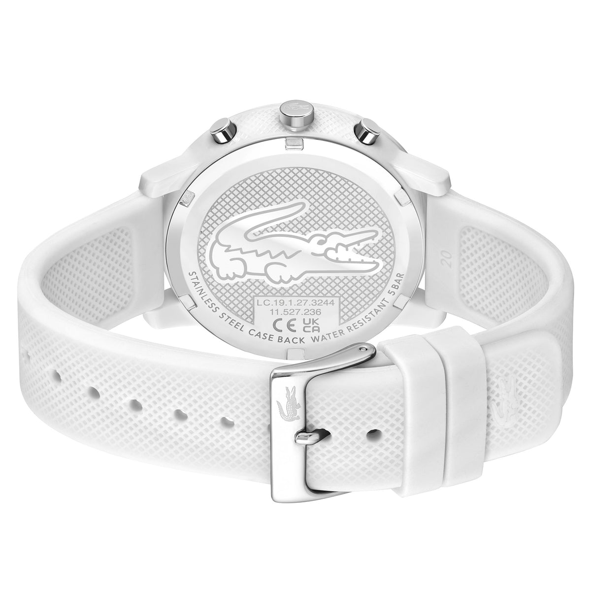 Lacoste 12.12 White Silicone Chronograph Men's Watch - 2011246