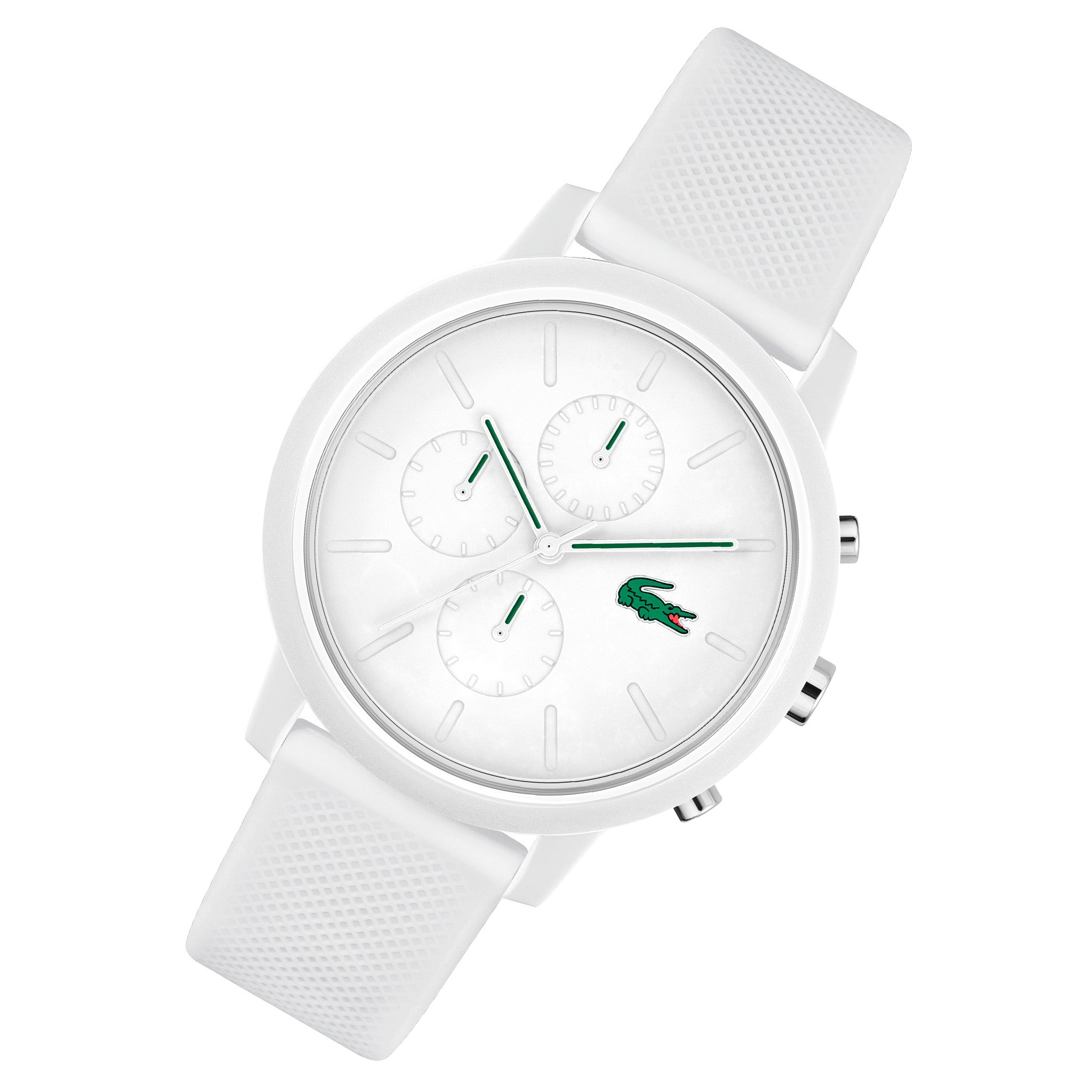 Lacoste 12.12 White Silicone Chronograph Men's Watch - 2011246