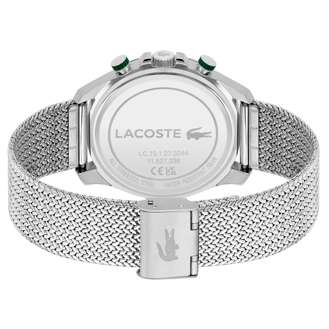 Lacoste Stainless Steel Mesh Green Dial Chronograph Men's Watch - 2011255