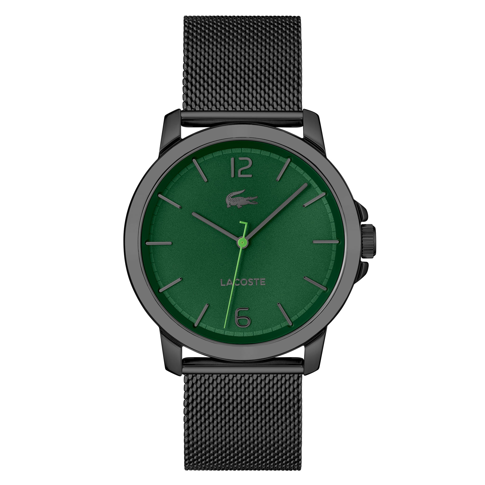 Lacoste Black Steel Green Dial Men's Watch - 2011277