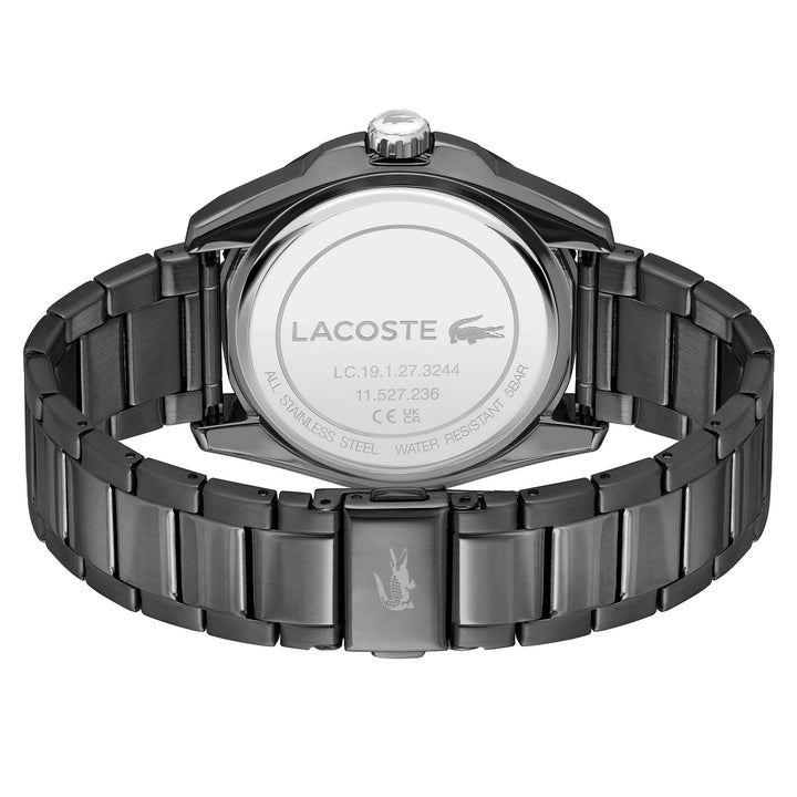 Lacoste Grey Steel Black Dial Men's Watch - 2011288