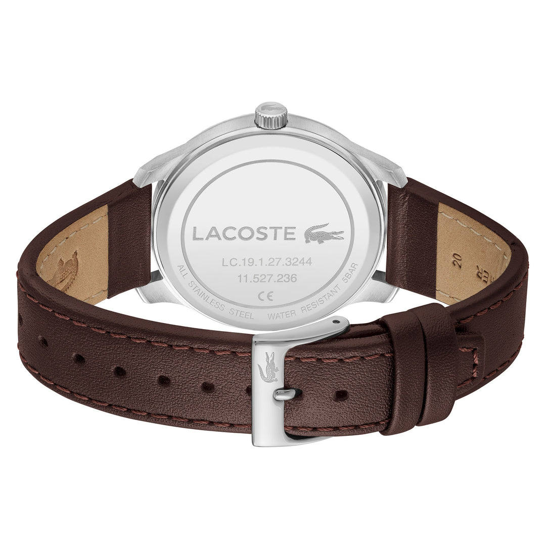 Lacoste Brown Leather Navy Dial Men's Watch- 2011322