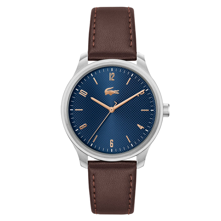 Lacoste Brown Leather Navy Dial Men's  Watch- 2011322