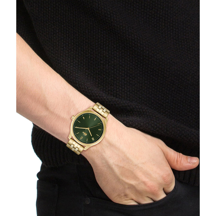 Lacoste Gold Steel Green Dial Men's Watch - 2011326