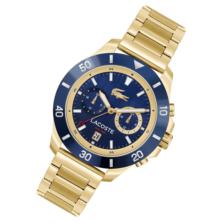 Lacoste Gold Steel Navy Dial Multi-function Men's Watch - 2011343