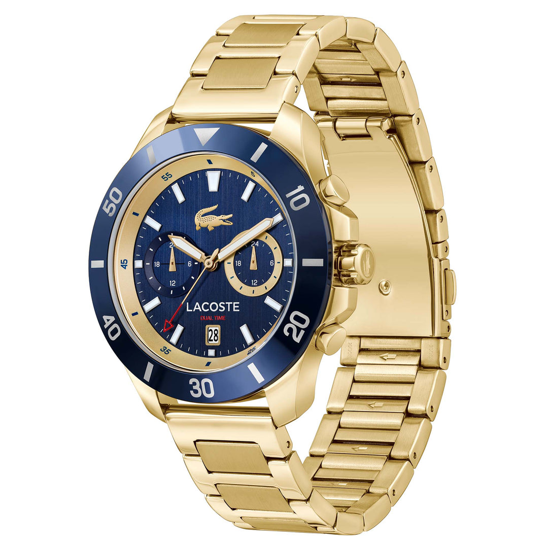 Lacoste Gold Steel Navy Dial Multi-function Men's Watch - 2011343
