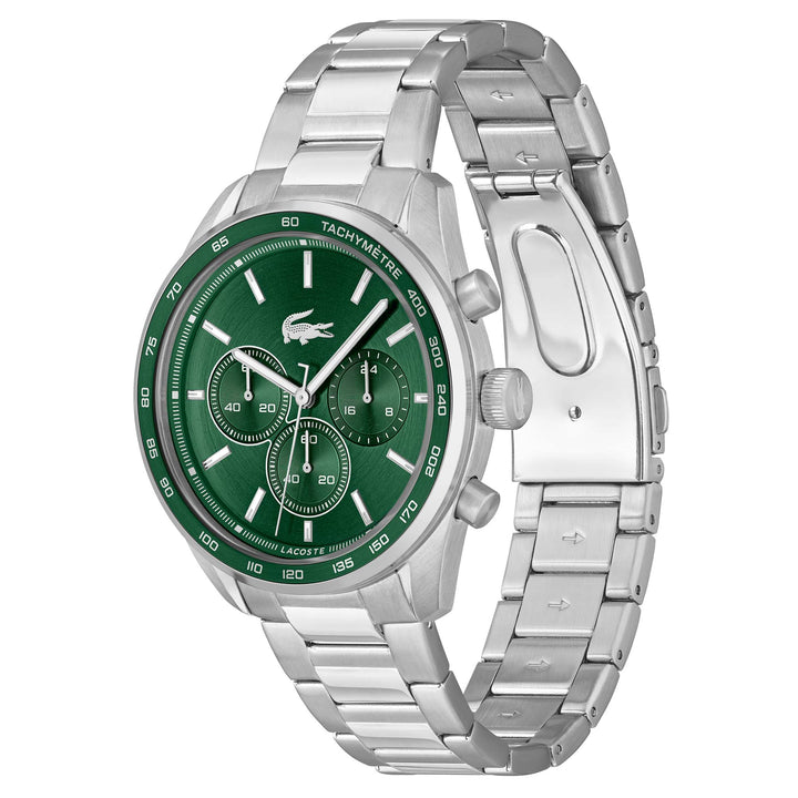 Lacoste Stainless Steel Green Dial Chronograph Men's Watch - 2011346