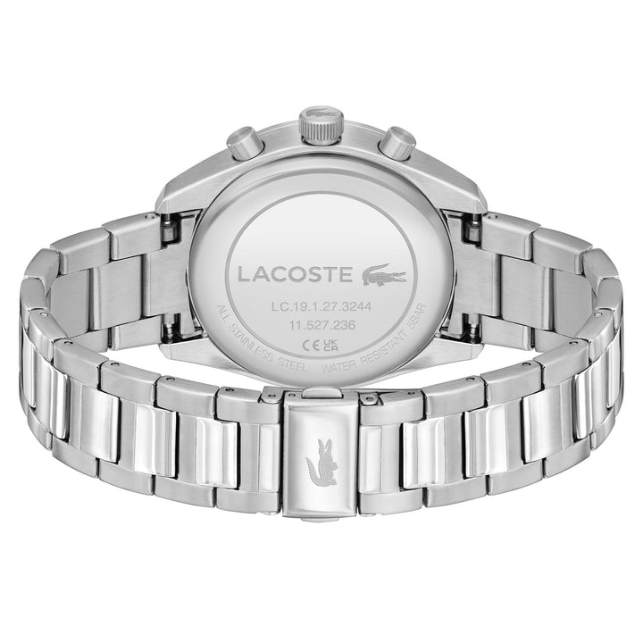 Lacoste Stainless Steel Black Dial Fashion Chronograph Men's Watch - 2011347