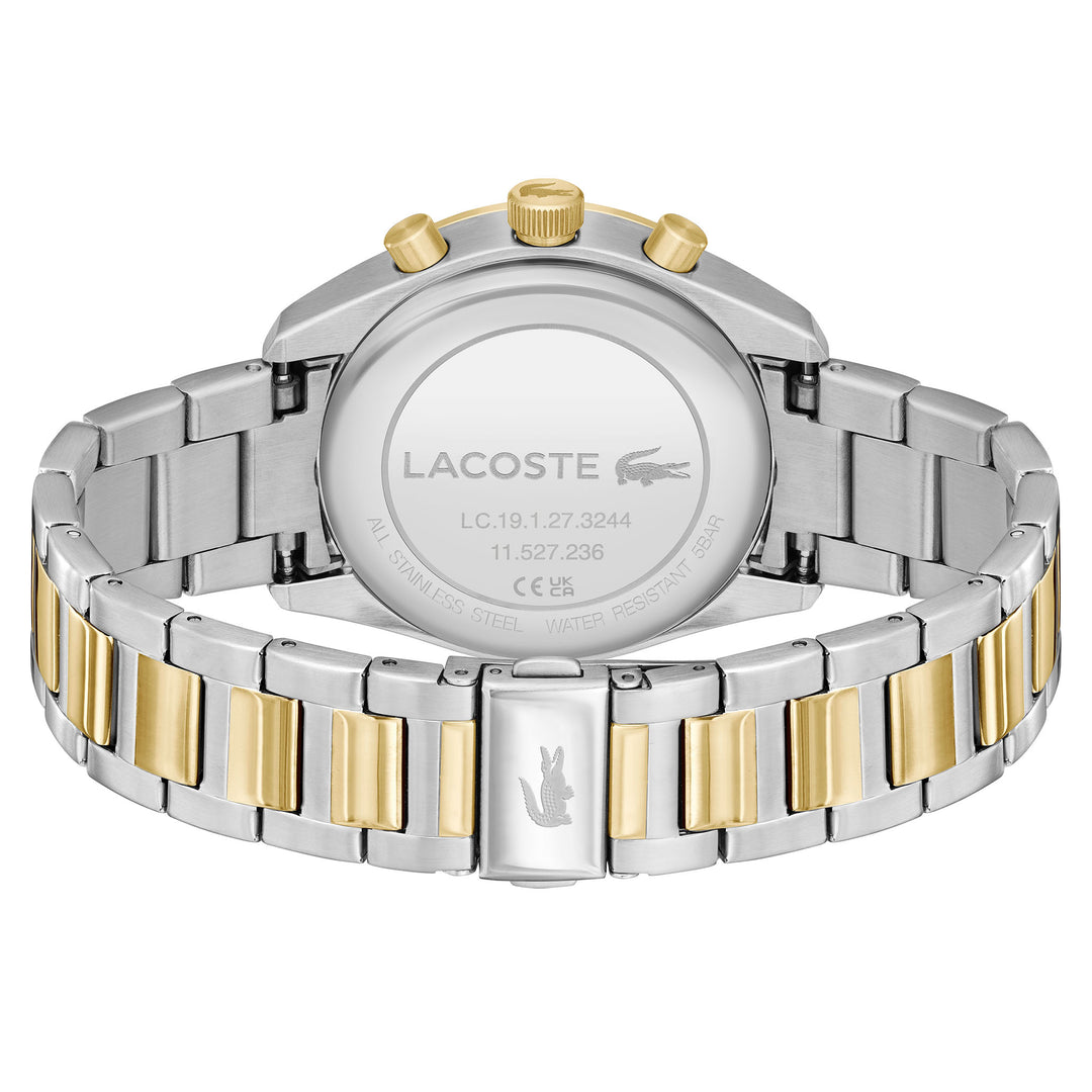 Lacoste Two-Tone Steel Black Dial Chronograph Men's Watch - 2011348