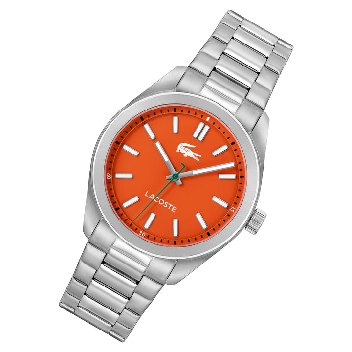 Lacoste Stainless Steel Orange Dial Men's Watch - 2011353