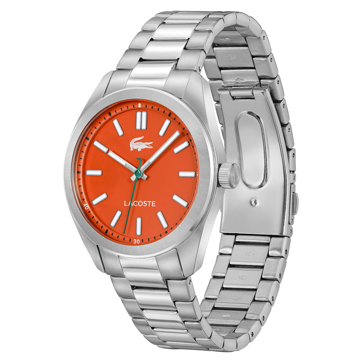 Lacoste Stainless Steel Orange Dial Men's Watch - 2011353