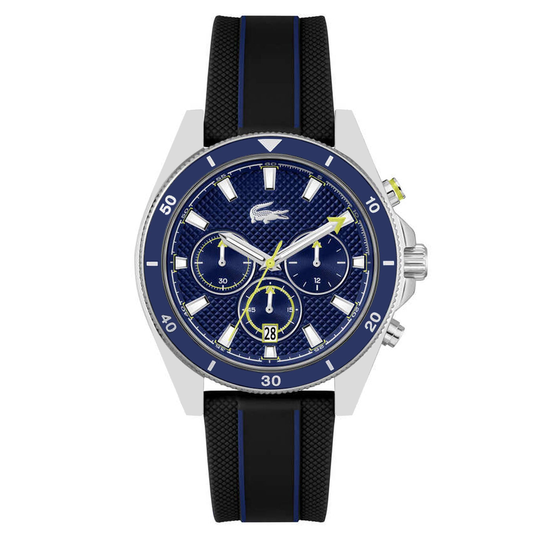 Lacoste Blue Silicone Navy Dial Chronograph Men's Watch - 2011361